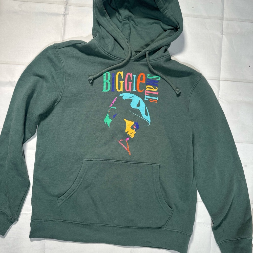 The Notorious B.I.G. Biggie Smalls Green Size Small Hip Hop Hoodie Sweatshirt